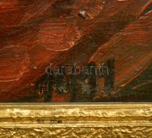 Jelzés nélkül: Női akt, olaj, karton, díszes fa keretben, 71×104 cm