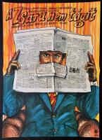 1984 Miklós Károly (?-): A zsaru nem tágít, francia film plakát, főszereplők: Jane Birkin, Michel Blanc, hajtásnyommal, 56,5x40,5 cm