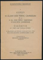 1947-1948 Bp., A Kispesti Deák Ferenc Gimnáziummal kapcsolatos tételek 4 db: 
1947-1948 A Kispesti ...