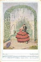 Romantic art postcard with music sheet. Deutscher Schulverein Karte Nr. 1226. s: Mela Koehler (EK)