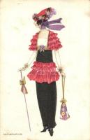 Art Nouveau lady. B.K.W.I. 188-2. s: Mela Koehler (fl)