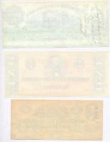 Amerikai Egyesült Államok ~1860. 3db bankjegy replika T:I,I-
USA ~1860. 3pcs of banknote replicas C...