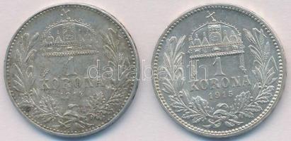 1914KB-1915KB 1K Ag "Ferenc József" (2x) T:1- kis patina
Adamo K5.1