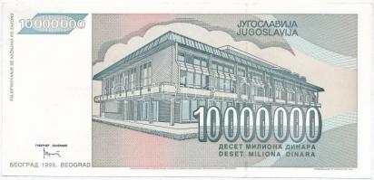 Jugoszlávia 1993. 10.000.000D T:I-
Yugoslavia 1993. 10.000.000 Dinara C:AU