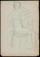 Berény jelzéssel: Vázlat rajzok (4 db). Ceruza,papír, 30×21 cm