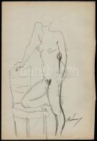 Berény jelzéssel: Vázlat rajzok (4 db). Ceruza,papír, 30×21 cm