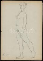 Berény jelzéssel: Vázlat rajzok (4 db). Ceruza,papír, 30×21 cm