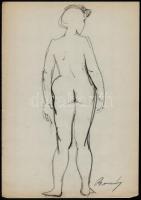 Berény jelzéssel: Vázlat rajzok (4 db). Ceruza,papír, 30×21 cm