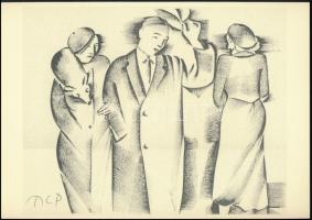 Molnár C. Pál (1894-1981): Üdvözlet, kis szériás ofszet, papír, 30×21 cm