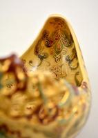 Zsolnay historizáló áttört jardiniere, kézzel festett porcelánfajansz, apró kopással, jelzett (TJM) ...