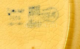 Zsolnay historizáló áttört jardiniere, kézzel festett porcelánfajansz, apró kopással, jelzett (TJM) ...