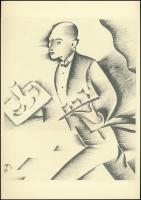 Molnár C. Pál (1894-1981): Pincér, kis szériás ofszet, papír, 30×21 cm