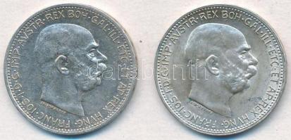 Ausztria 1915. 1K Ag "Ferenc József" (2x) T:1- Austria 1915. 1 Corona "Franz Joseph" (2x) C:AU  Krause KM#2820