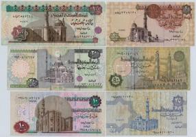 Egyiptom 6db-os vegyes bankjegy tétel T:III Egypt 6pcs of various banknotes C:F