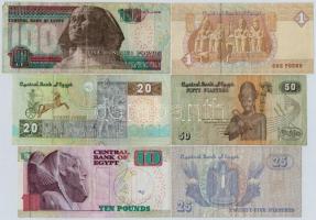 Egyiptom 6db-os vegyes bankjegy tétel T:III
Egypt 6pcs of various banknotes C:F