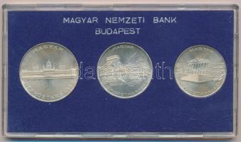 1956. 10Ft + 20Ft + 25Ft Ag Tízéves a Forint sor kék MNB tokban T:1,1- kis patina Adamo EM4, EM5, EM6