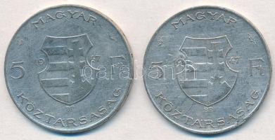 1947. 5Ft Ag "Kossuth" (2x) T:2,2- ph