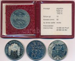 1981. 100Ft Cu-Ni "Bulgária 1300 éves" tokban + 1984. 100Ft alpakka "Kőrösi Csoma Sán...