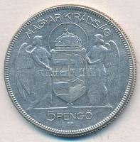 1930. 5P Ag "Horthy jobbra" T:2- apró ph. 
Adamo P8