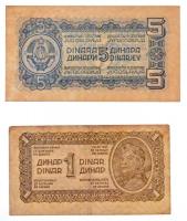 Jugoszlávia 1944. 1D + 5D T:II,III
Yugoslavia 1944. 1 Dinara + 5 Dinara C:XF,F