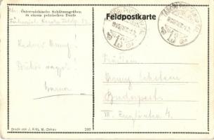 1915 Österreichische Schützengräben in einem polnischen Dorfe. Feldpostkarte / WWI K.u.K. military t...