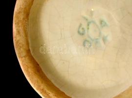 Iparművészi Vállalatos Gorka kaspó, repesztett mázas kerámia, jelzett, hibátlan, m:19 cm
