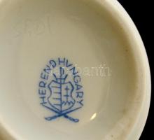 Herendi Viktória mintás porcelán kis váza, kézzel festett, jelzett, kis kopásnyomokkal, m: 11,5 cm