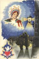 5 db RÉGI Bozó irredenta üdvözlőlap / 5 pre-1945 Hungarian irredenta greeting art postcards by Bozó