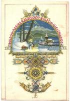 4 db RÉGI Bozó irredenta üdvözlőlap / 4 pre-1945 Hungarian irredenta greeting ar tpostcards by Bozó