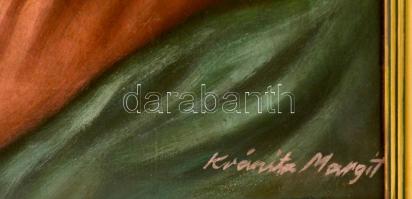 Kránitz Margit (1928-2000): Krisztus. Olaj, falemez, jelzett, keretben, 50×40 cm