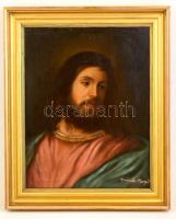 Kránitz Margit (1928-2000): Krisztus. Olaj, falemez, jelzett, keretben, 50×40 cm
