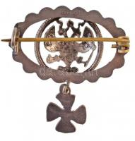 ~1915. Ezüst kopejkából készült jelvény/ékszer, hátoldalán ezüstjelzés (2,96g/29x31mm) T:2