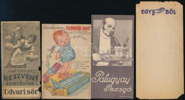 9 db vegyes számolócédula, közte sérültek (Hódít a paszta, Hungária Sör, Udvari Sör, Fleischer Rezső...