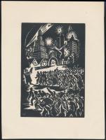 Frans Masereel (1889-1972): A tőke a munka világa, fametszet, papír, jelzett a metszeten, 16×11 cm