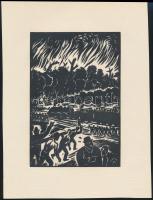 Frans Masereel (1889-1972): Gyártelep, fametszet, papír, jelzett a metszeten, 16×11 cm