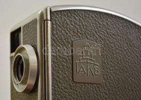 Pentacon AK 8 dupla 8-as filmfelvevő, Zeiss Jena Triotar objektívvel, bőr tokjában, működőképes, jó ...