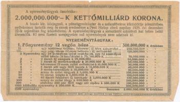 Budapest 1925. "Diák-Sorsjegy" 5000K értékben, "XIII." sorozat T:III-,IV