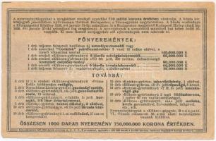 Budapest 1926. "Községi Tisztviselők Országos Egyesülete Tárgysorsjátéka" segélyalap javár...