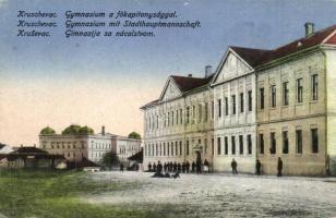 Krusevac, Kruschevac; Gimnázium a főkapitánysággal / grammar school, military headquarter (kopott sarkak / worn corners)