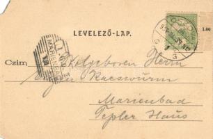 1903 Budapest VI. Oktogon, villamos, Prindl Nándor üzlete, Café Abbazia kávéház (EM)