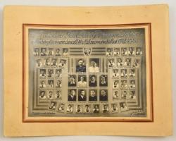 1942 A miskolci Tóth Pál református nőnevelő intézet növendékei tablókép katonon 33x27 cm
