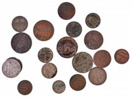 19db-os vegyes német ezüst- és rézpénz tétel, közte Poroszország 1858A 1Gr Ag; Szász-Gotha-Altenburg 1764LCK 1/24 Tallér Ag T:2-3 19pcs of various German silver and copper coins, including Prussia 1858A 1 Groschen Ag; Saxe-Gotha-Altenburg 1764LCK 1/24 Thaler Ag C:XF-F
