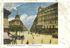 1902 Budapest VI. Andrássy út, villamos. Walter Haertel No. 476. Erdélyi cs. és kir. udvari fényképész felvétele után (b)