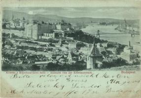 1899 Budapest I. Kilátás a Krisztinaváros felől, Lánchíd (vágott / cut)