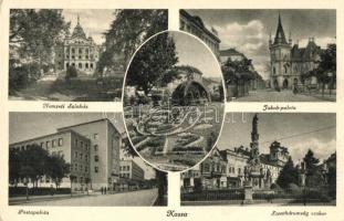 Kassa, Kosice;, Nemzeti színház, Jakab palota, postapalota, Szentháromság szobor / theatre, post palace, Trinity statue