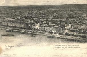1902 Budapest, látkép madártávlatból (szakadás középen / tear in the middle)