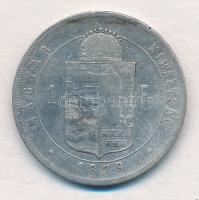1879KB 1Ft Ag "Ferenc József / Középcímer" T:2- patina
Adamo M15