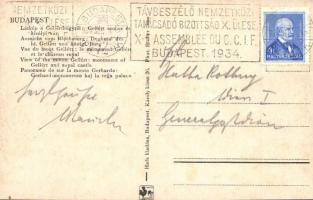 Budapest I. Látkép a Gellérthegyről, Szent Gellért szobor, Döbrentei tér, Lánchíd, Királyi vár + 193...