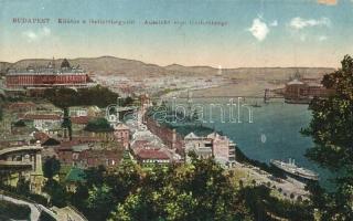 Budapest I. Látkép a Gellérthegyről, Döbrentei tér, Lánchíd, Királyi vár (EK)