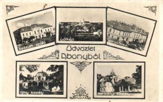 Abony, Kossuth szálló, városháza, Ajtay és Harkányi kastély (fl)
